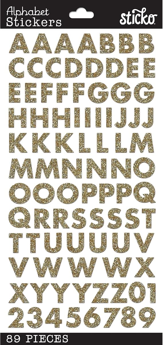 Sticko Alpha Sticker Gold FUTRA, Multicolor