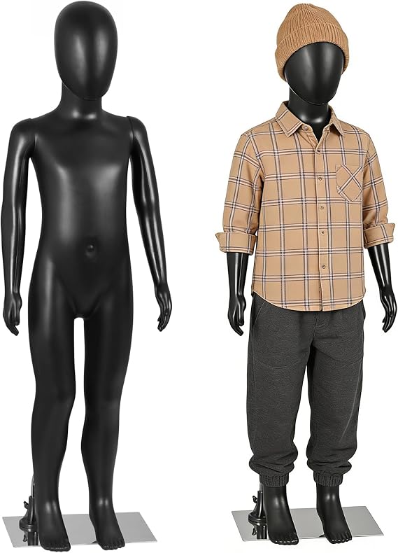 Kid Mannequin Full Body 44 Inches Child Mannequin, Realistic Adjustable Children Dress Form Detachable Manikin Body Display with Metal Base