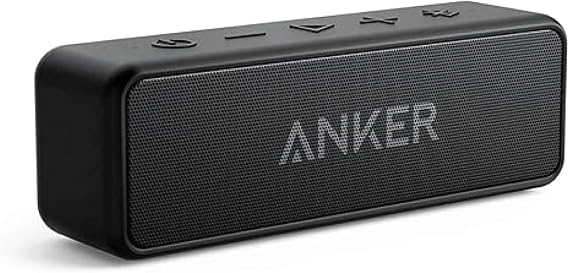Anker soundcore 2 Portable Bluetooth Speaker, Stereo Sound, IPX7 | BassUp, 24H Playtime, Bluetooth 5, Wireless Speaker for Home, Outdoors, Travel