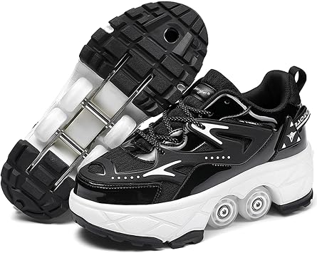 Roller Skate Shoes for Girls - Retractable Sneaker Skates for Women Wheelies Shoes Men 2 in 1 Roller Skates and Blades Zapatos Patines para NinAs The Best Gift