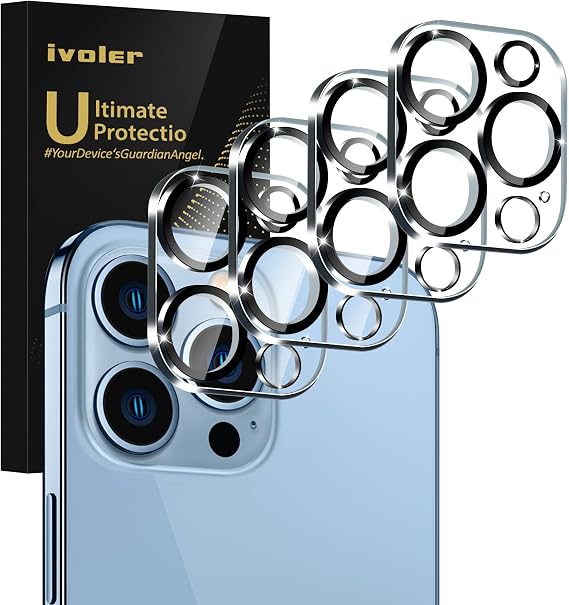 ivoler Camera Lens Protector for iPhone 13 Pro Max 6.7"/13 Pro 6.1", 4 Pack