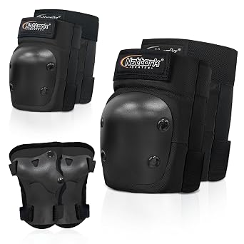 MammyGol Boys Knee Pads Elbow Pads Wrist Guards set 6 in 1 for Kids Ages 3-9 - Girls Knee Pads Protection Gear for Roller Skates Bike Cycling Skateboard Scooter(Black)