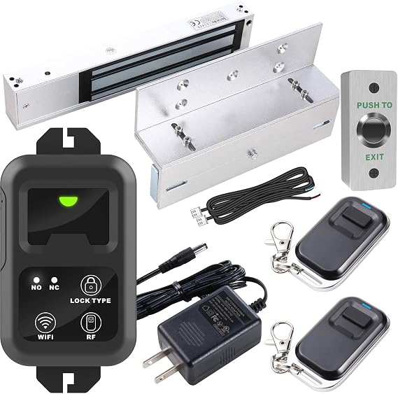 UHPPOTE WiFi Remote Control 600Lbs Electromagnetic Lock Kit with ZL Bracket | Tuya App for Shop, Retail Store, Home Bedroom, Secret Room