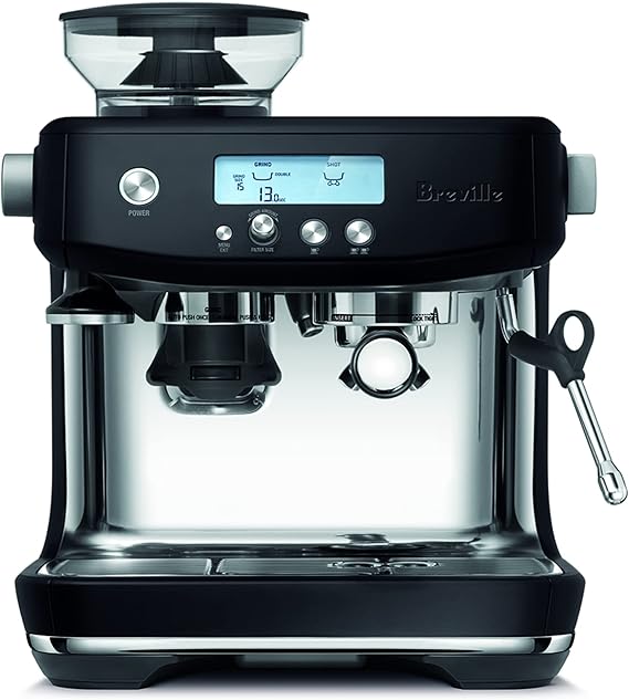 Breville BES878BTR Barista Pro Espresso Machine, Black Truffle | Pull barista-quality espresso shots, lattes and cappuccinos at home with this manual coffee maker with built-in grinder