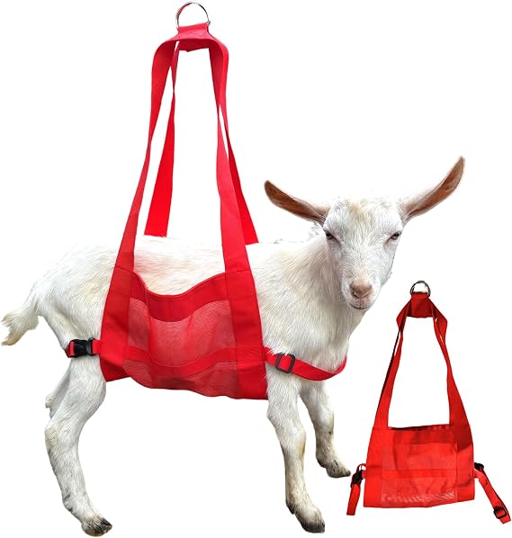 Calf Sling for Weighing, Lamb Weighing Sling, for Weight Small Animal, Livestock Sling for Calves, Lambs, Alpacas, Goats-Newborn & Small Animals Weighing Harness (Red)