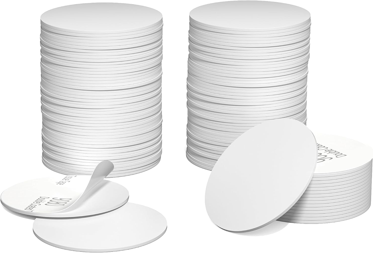 100 pcs NFC Tags NTAG215 - Blank NFC Coins & Stickers - White - Compatible with TagMo & Amiibo - Adhesive Back