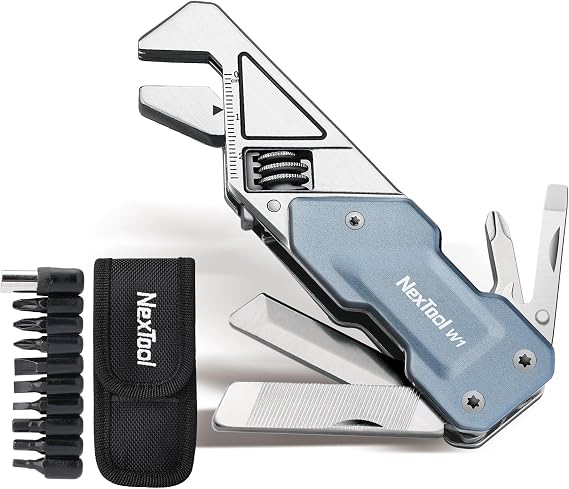 NexTool W1 Adjustable Wrench Multitool, 6-in-1 EDC Screwdriver Tool