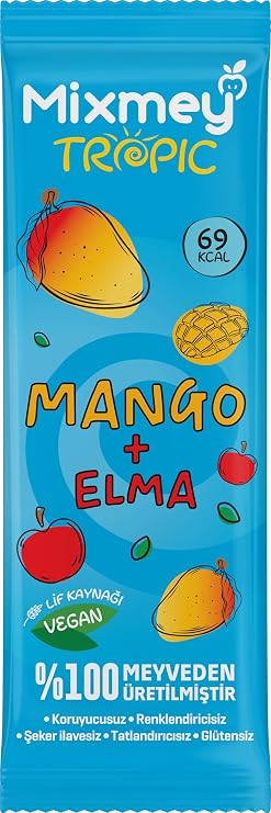 Mixmey Mango Fruit Bar 24 Pieces | Healthy Snacks – Vegan, Gluten-Free, Protective-Free (20GR X 24 PCS)