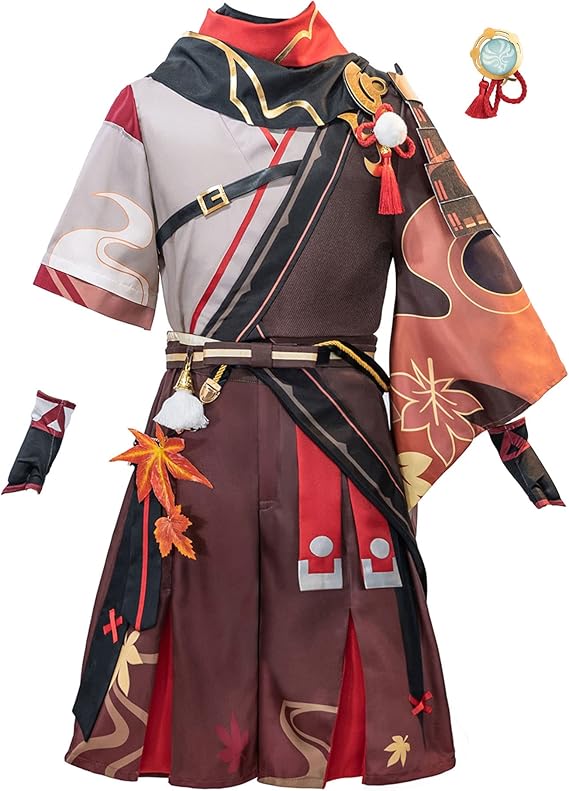 CR ROLECOS Kaedehara Kazuha Cosplay Outfit for Cosplay Costume Full Set Halloween S
