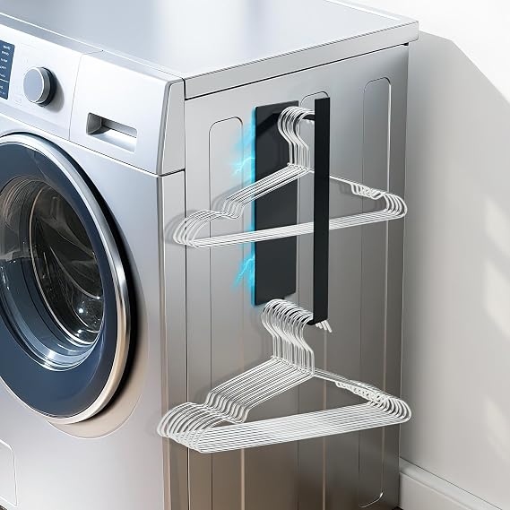 Magnetic Hanger Organizer for Washing Machine, Black