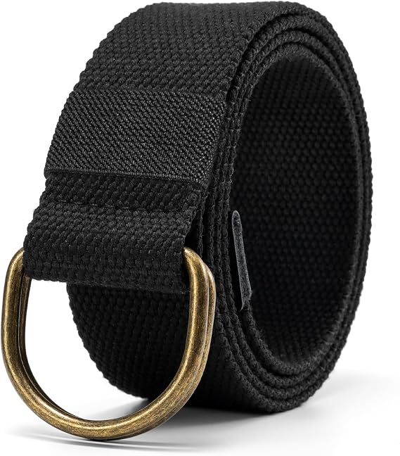 maikun Mens Womens Canvas Belt, D-ring Buckle Cloth Fabric Belt for Men