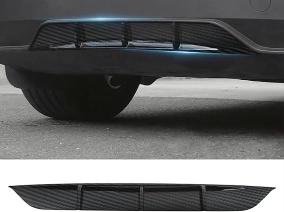 TOPABYTE Telsa Model Y Juniper 2025 2026 için Arka Difüzör Fırlatma Serisi Aksesuarları ABS Arka Tampon Kalıp Koruyucu Dudak Gövde Dekorasyonu Otomobil Parçaları Gövde Kiti (Parlak Karbon Fiber)