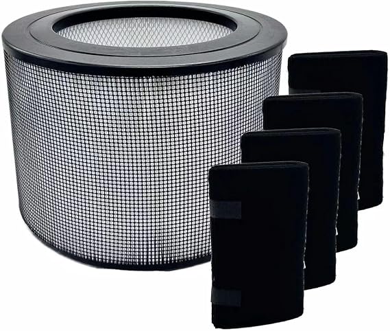 4000 Series Replacement Filter, Compatible with Queen Defender 4000 Replacement Filter 7500 360 Filte, (1pack HEPA+ 4 Charcoal Pre-Filter Wraps)
