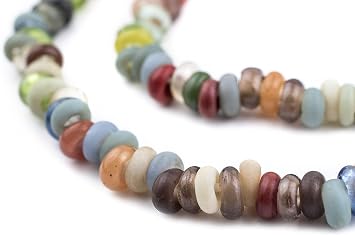 The Bead Chest Baby Rondelle Mulitcolor Java Glass Beads