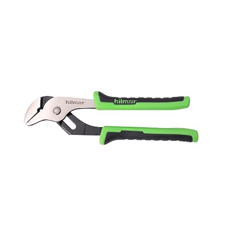Hilmor 8" Tongue & Groove Plier with Rubber Handle Grip, Black & Green, GJP8 1885366