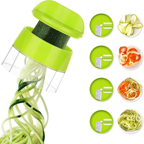 Zoodle Maker 4-in-1 Gem˚se Spaghetti Cutter Zuchini Spiralizer for Zucchini Cucumber Carrot