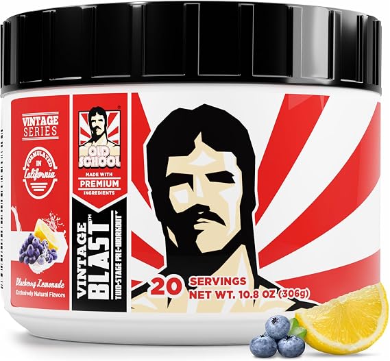 Old School Labs 2 Stage Pre Workout Powder for Massive Pump, Energy & Focus | Premium Preworkout with Natural Flavors, No Crash, With Beta-Alanine, L-Theanine, Citrulline for Strength, Energy & Focus