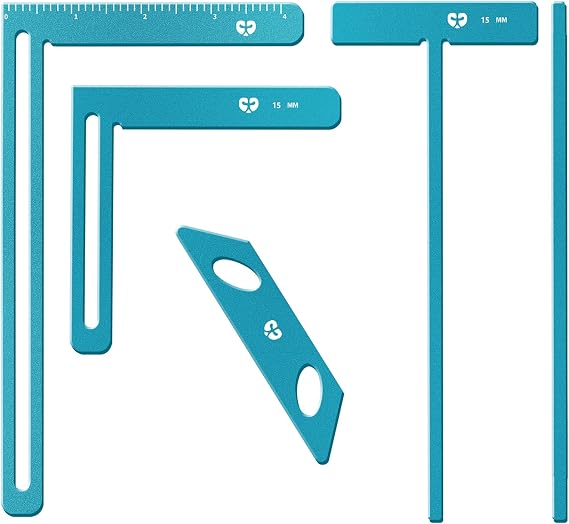 Aluminum Bookbinding Tool Set 5pc Durable Metal Scrapbooking & Binder Kit with TRuler, Corner Miter, Spine Spacer, Divider Professional Templates for Journals & Photo Albums