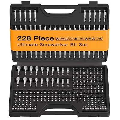 ENERTWIST 228 Pcs Screwdriver Bit Set, CR-V 14 Hex Shank Includes Rare Security Bits, Nut Drivers, and Magnetic Bit Holder, Ultimate Driver Set with Sturdy Tool Box