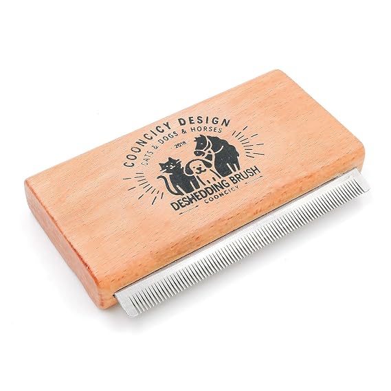Deshedding Dog Brush with Wood Handle