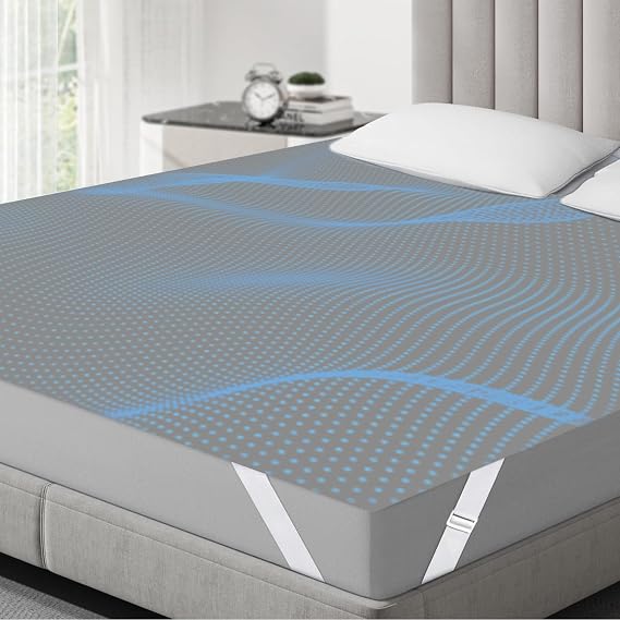 Grounding Bed Sheet with 10% Silver Fiber UK Plug 60x80in Gray | Grounding Mat Earthing UK Bedding Sheet Washable 100k Ohm Safe Cord Organic Cotton Natural Wellness and Healthy Earth Energy