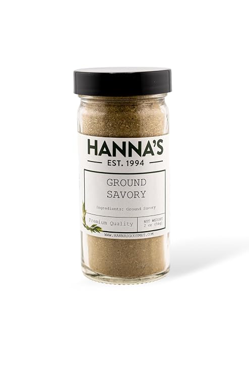 Hanna's Savory Ground, Premium Quality, 4 fl oz Glass Jar