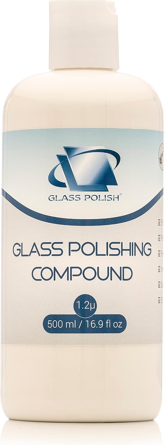 Glass Polish 16.9oz (500ml) Glass Polishing Compound for Professional Optical Polishing of All Glass Surfaces - 1.2 microns - GP14006