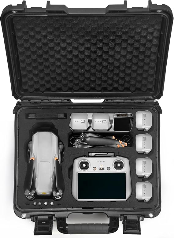 Lekufee Waterproof Hard Carrying Case for DJI Air 3S, Air 3 Drone, Fly More Combo, Battery, DJI RC Pro 2,RC 2,RC N3/N2, and Accessories(Case Only)