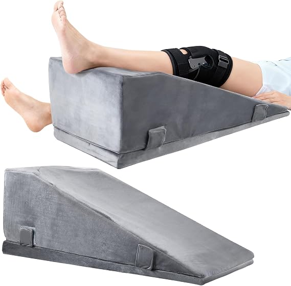 Leg Elevation Pillow for After Surgery, Adjustable Height Knee Surgery Recovery Equipment, Wedge Pillow for Elevating Cushion for Hip Ankle Pain Relief, Knee & Ankle Support Raiser for Bed