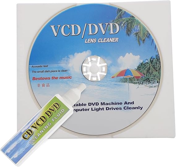 Mikikit Cd Player Cleaning Kit with Cleaning Disc and Solution for Cd Vcd Dvd Players Removes Dust and Fingerprints Enhances Playback Quality Extends Equipment Lifespan