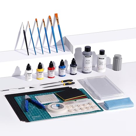 ANYCUBIC 3D Printer Accessories, Multifunctional 3D Models Painting Set with Acrylic Paint kit 5 Colors, Primer, Topcoat, and Painting Tools, Miniatures Painting for 3D Printing Enthusiasts