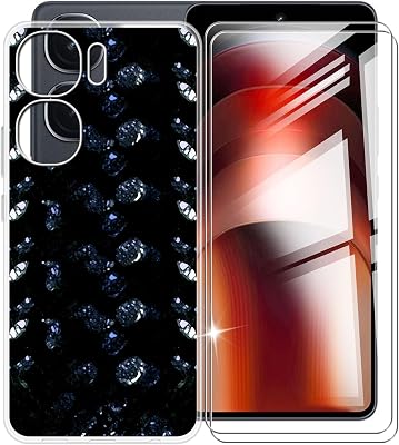 for Vivo iQOO Neo9 Pro Case, with 2 x Tempered Glass Screen Protector, Anti-Scratch Shock-Proof Clear Soft TPU Bumper Cover Ultra-Thin Case for Vivo iQOO Neo9 Pro 6.78 - XT24