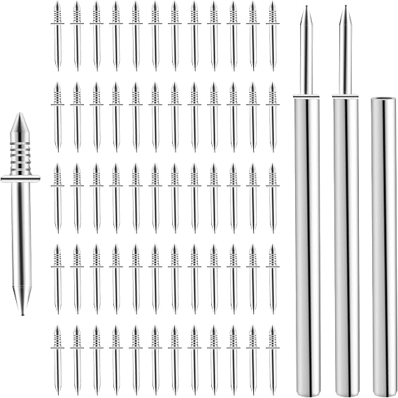300PCS Double-Head Skirting Nails, Invisible Seamless Trim Nails with Sleeve Tool, 2-Sided No Mark Nails for Baseboard Installation, Wall Panels, Wood Trim & Molding