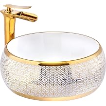 İSAOĞLU YAPI Çanak Lavabo Gold Beyaz Çanak Lavabo Seramik Banyo Lavabosu 40X40 Armatür Hariçtir