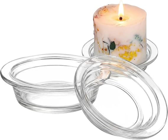 BESPORTBLE 2Pcs Replacement Wax Heating Tray, 4.5 Inch Transparent Glass Melting Dish for Electric Aroma Burner, Fragrance Wax Melt Warmer, Candle Oil Lamp in Home Yoga Office Spa