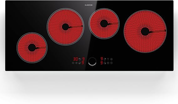 Klarstein Induction Hob, 6500W Electric Hob Induction Cooker, 4 Ring Electric Pan Built-In Table Top Cookers w/ 4 Hobs, Touch Control, Heater Cooktops, Hot Plates for Cooking