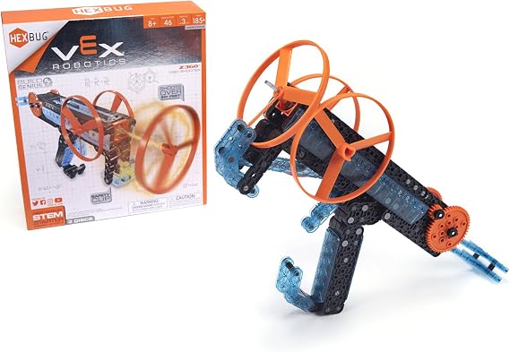 HEXBUG VEX Robotics Z-360 - Ripcord Disc Launcher - DIY Top Launcher Kit - STEM Toy for Kids