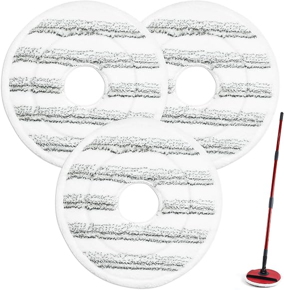 Mop Head Replacement Compatible with Vileda Spin and Clean Mop,3 Pack Spin Mop Head Refills for Spin and Clean Floor Mop and Bucket,Reusable and Washable Microfiber Mop Refills for Floor Cleaning
