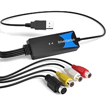 DriverGenius EraCapture-II USB Video Capture Adapter (Composite/S-Video) – Analog to Digital VHS/DVD Converter -Compatible with OBS on Windows 11 & macOS 15