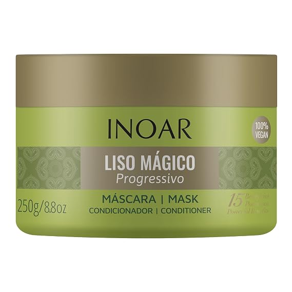 Inoar Liso Magico Hair Mask with Jasmine Extract for Frizz Control & Deep Hydration, 6.7 oz