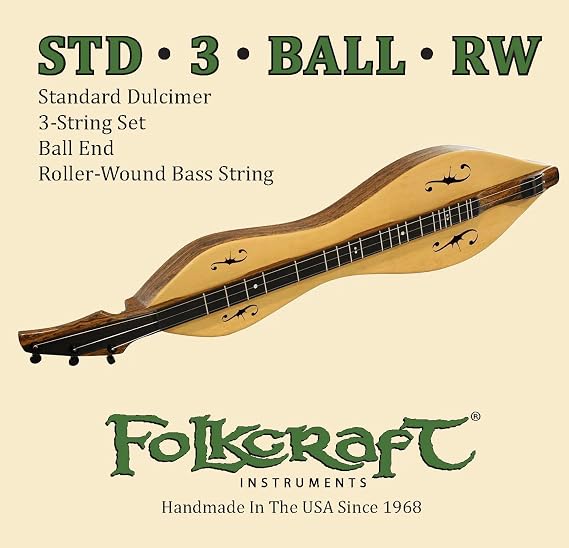 Folkcraft Mountain Dulcimer String Set, Ball Ends (.012" .015" .024"RW)