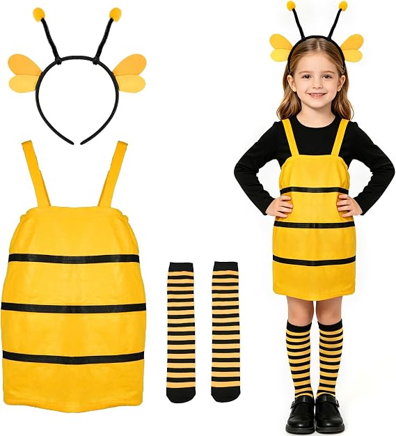 Bee Costume Dress Up Bumble Bee Outfit Honey Bee Party Costume | Bee Costume Dress Up Bumble Bee Outfit Honey Bee Suit for Dancing Party Halloween Festivals Photos And Theme Events
