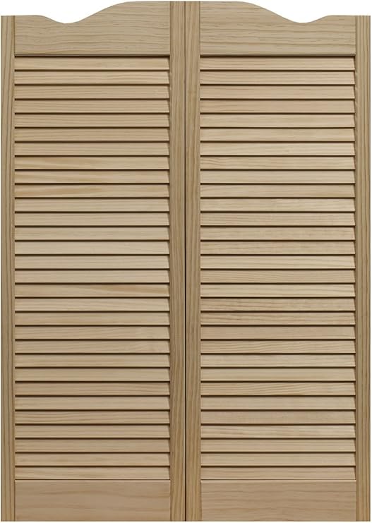 LTL Home Products 858442 Dixieland Louvered Cafe Interior Swing Wood Door, 24" x 42", Unfinished Pine