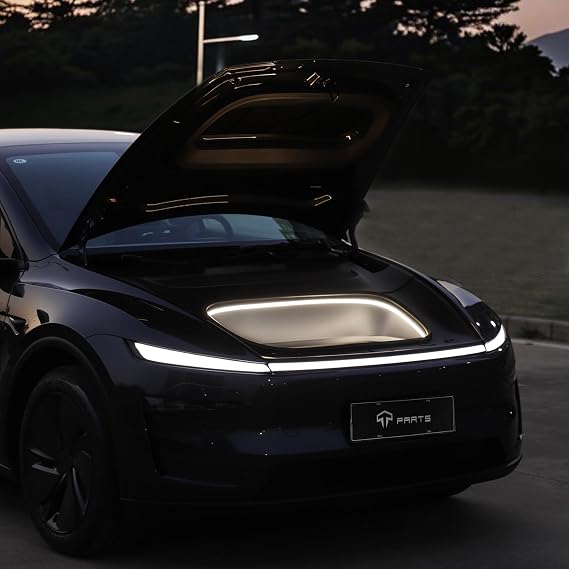 TPARTS フランク LED ライトストリップ Tesla Model Y Premium用クールホワイトライト | 柔軟なシリコン防水インテリア照明バー、ツールフリーフロントトランクアンビエントライト、モデルYプレミアム/パフォーマンス/ YL用