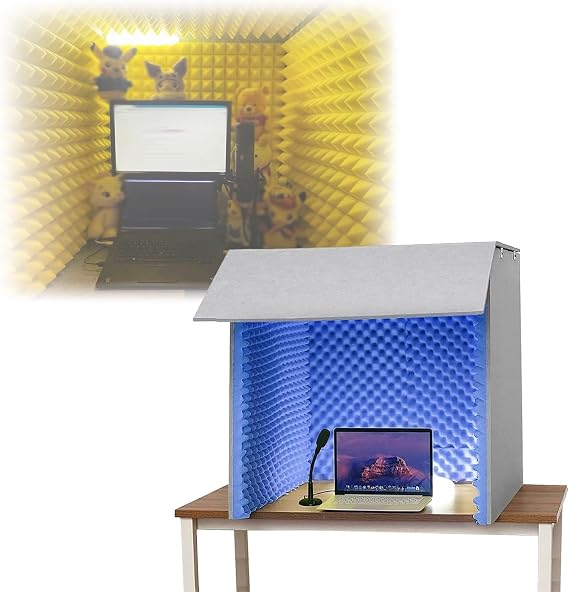 Soundproofing Portable Vocal Booth Recording Equipment - DIY Sound Booth Box for Studio Quality Audio - Desktop Soundproofing Cover and Sound Insulation Booth Room