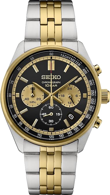 SEIKO Chronograph Quartz Black Dial Men's Watch SSB430P1