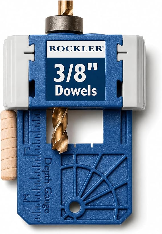 Rockler 3/8" Doweling Jig Kit with Drill Bit & Stop Collar, Steel Bushings | Doweling Jig Accurate Dowel Alignment Doweling Jig Kit Steel Bushings Drill Bit Included