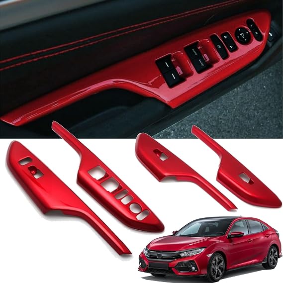 ATAIRSOFT Window Control Switch Button Cover Car Door Lock Switch Trim Window Switch Panel Cover for Honda Civic 2016 2017 2018 2019 2020 2021 10th Gen Interior Accessories