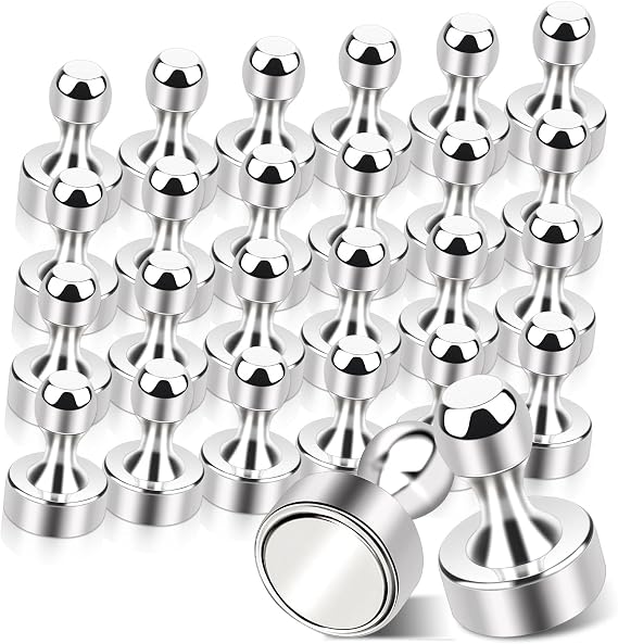 28 Pack Fridge Magnets,10mmx15mm Strong Neodymium Magnet for Whiteboard,Rare Earth Magnets Small Magnet Magnetic Push Pins for Office, Locker,Map,Refrigerator