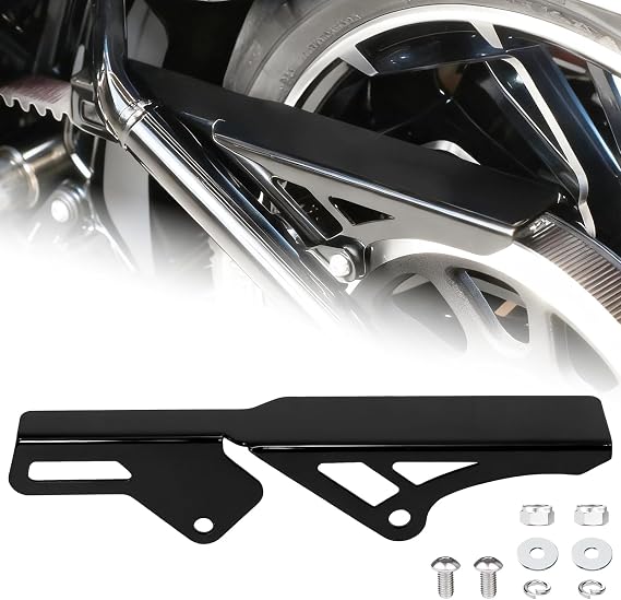 Black Rear Chain Belt Guard Cover for Harley Softail Street Bob, FXDR 114 | Also Fits Fat Bob, Low Rider, Low Rider S, Low Rider ST, Softail Standard, Breakout 2018-2026 M8 Engine